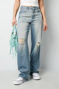Straight Leg Jeans Ripped