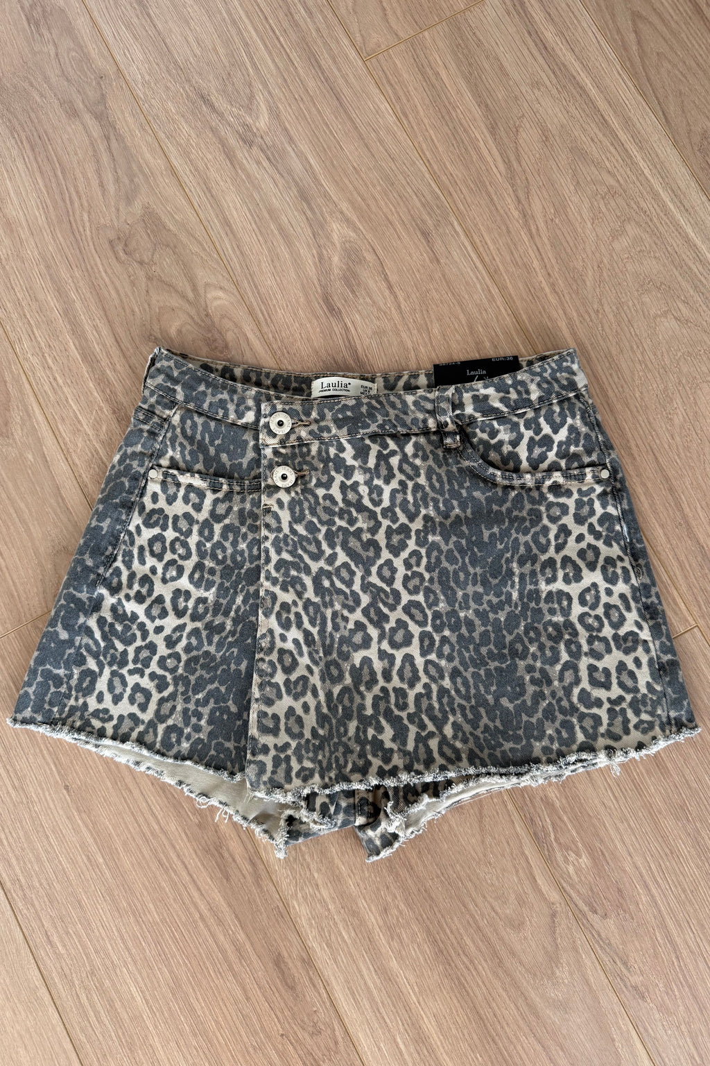 Denim skort met print