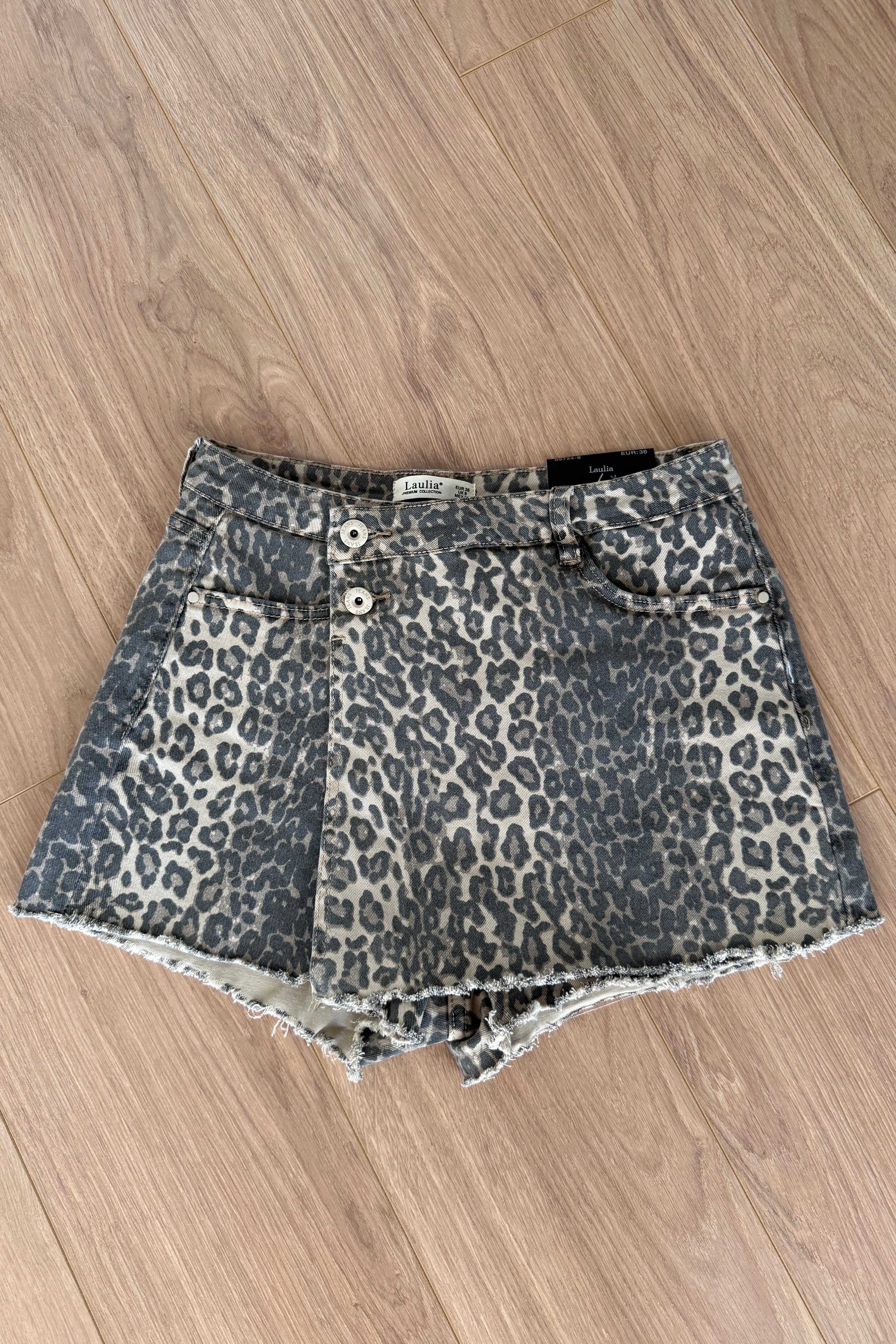 Denim skort met print