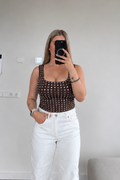 Studs Top Laag - Donkerbruin