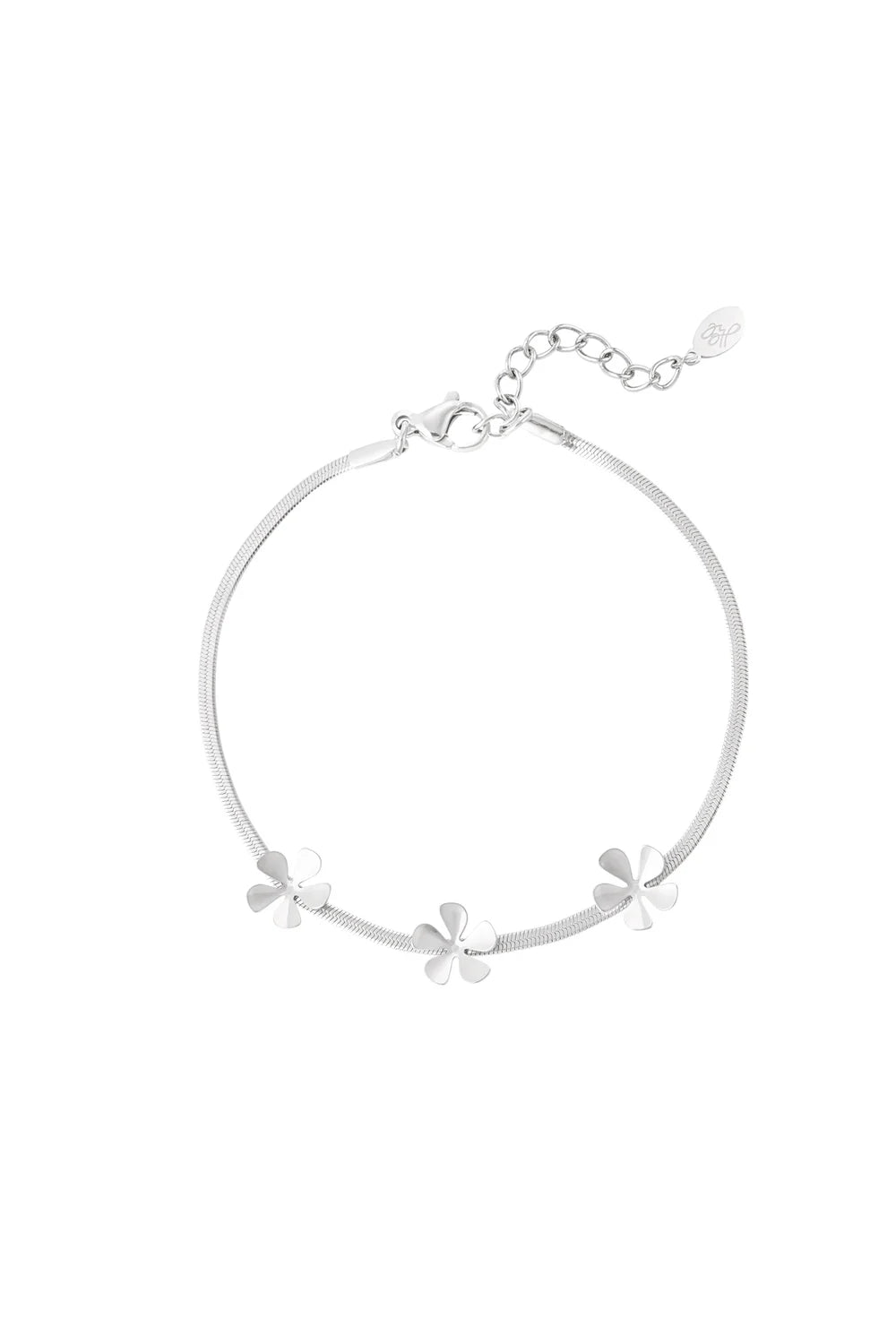 Basic Bloemetjes Armband - Zilver