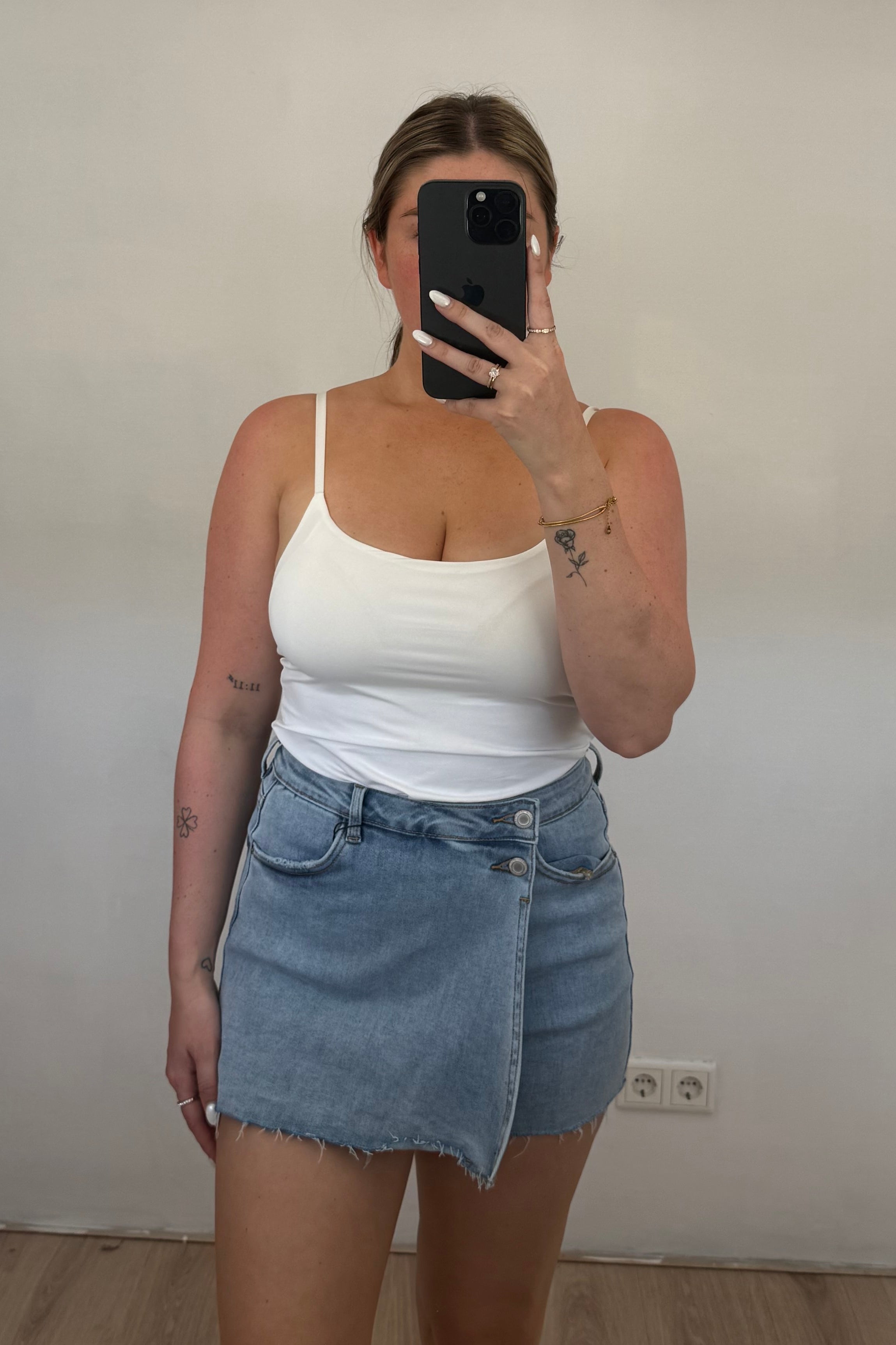 Denim skort