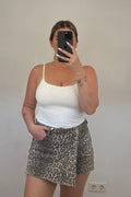 Denim skort met print