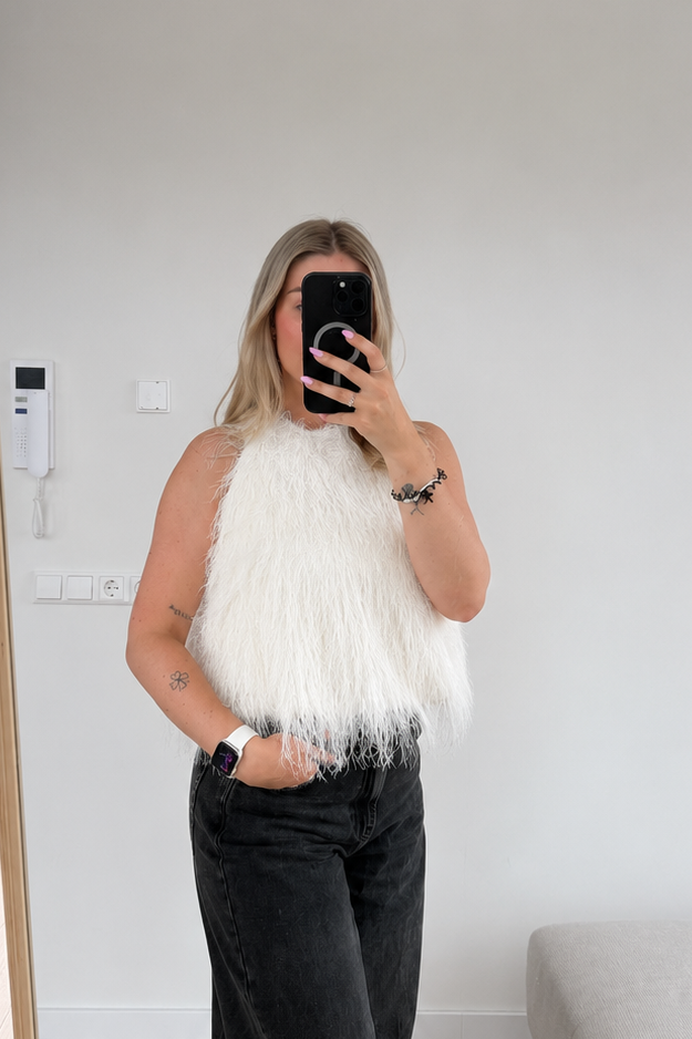 Fluffy Top - Wit