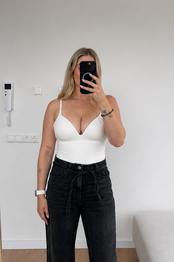 V-neck body - Wit
