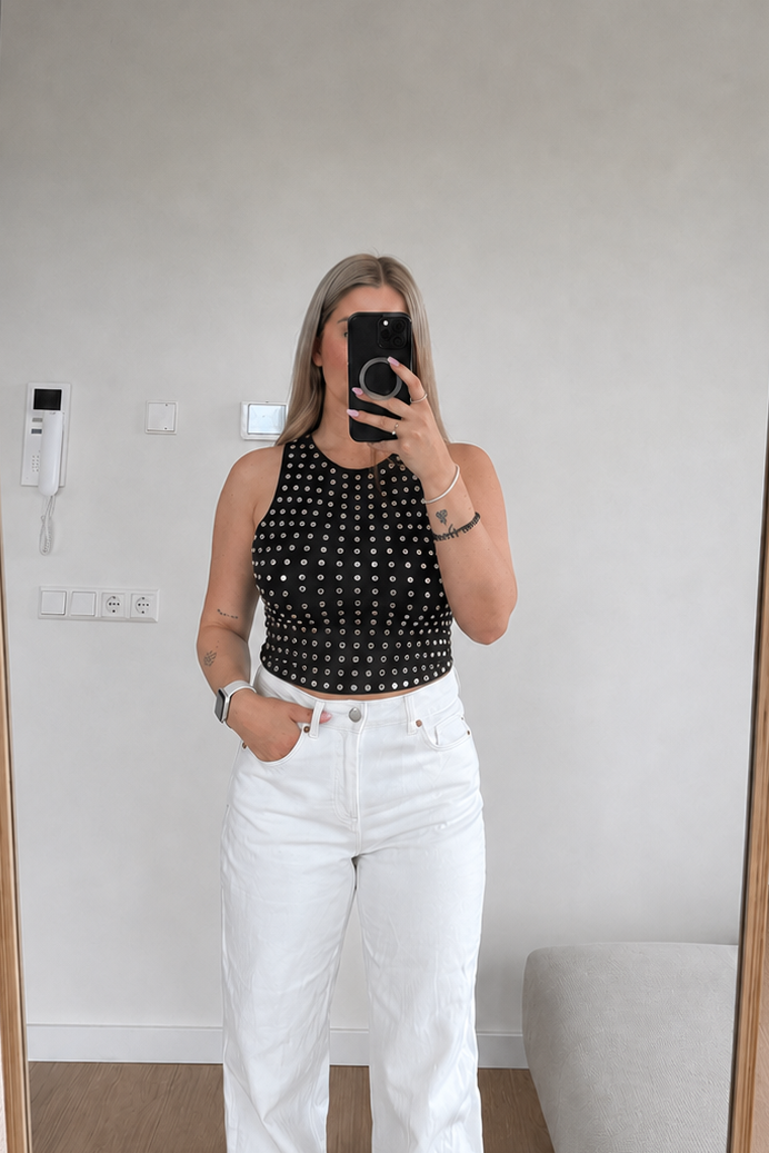Studs Top Hoog - Zwart