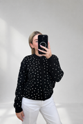 Studs en Knopen Vest - Zwart