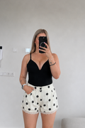 Kanten Stippen Short - Creme
