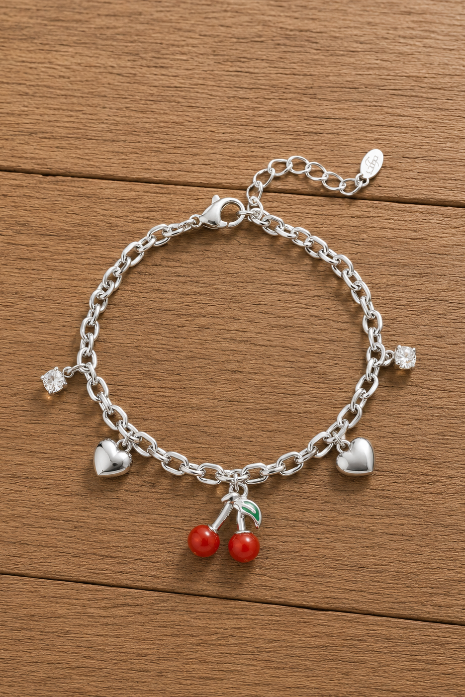 Cherry Charm Armband - Zilver