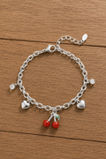 Cherry Charm Armband - Zilver