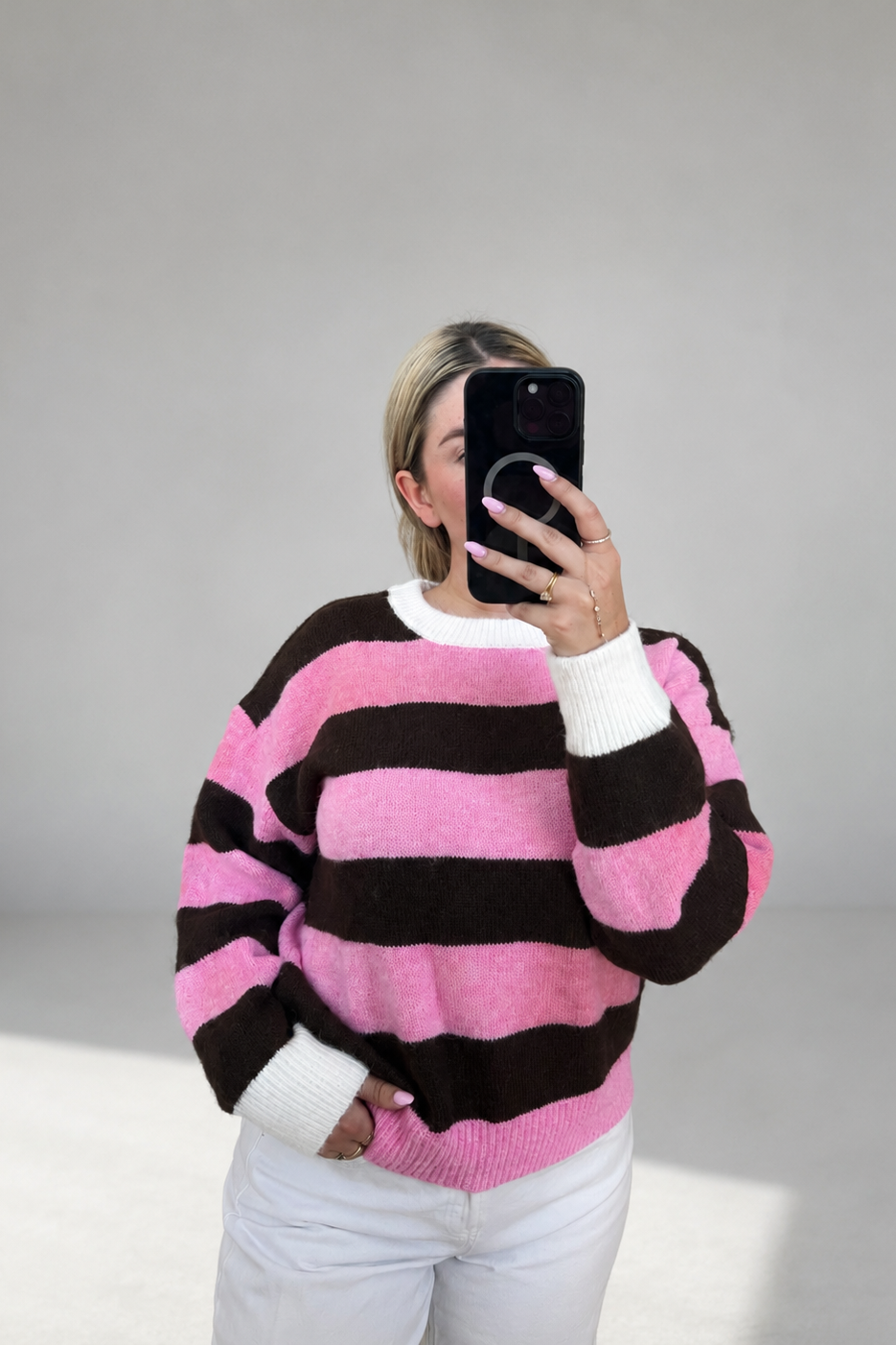 Gestreepte Trui - Roze