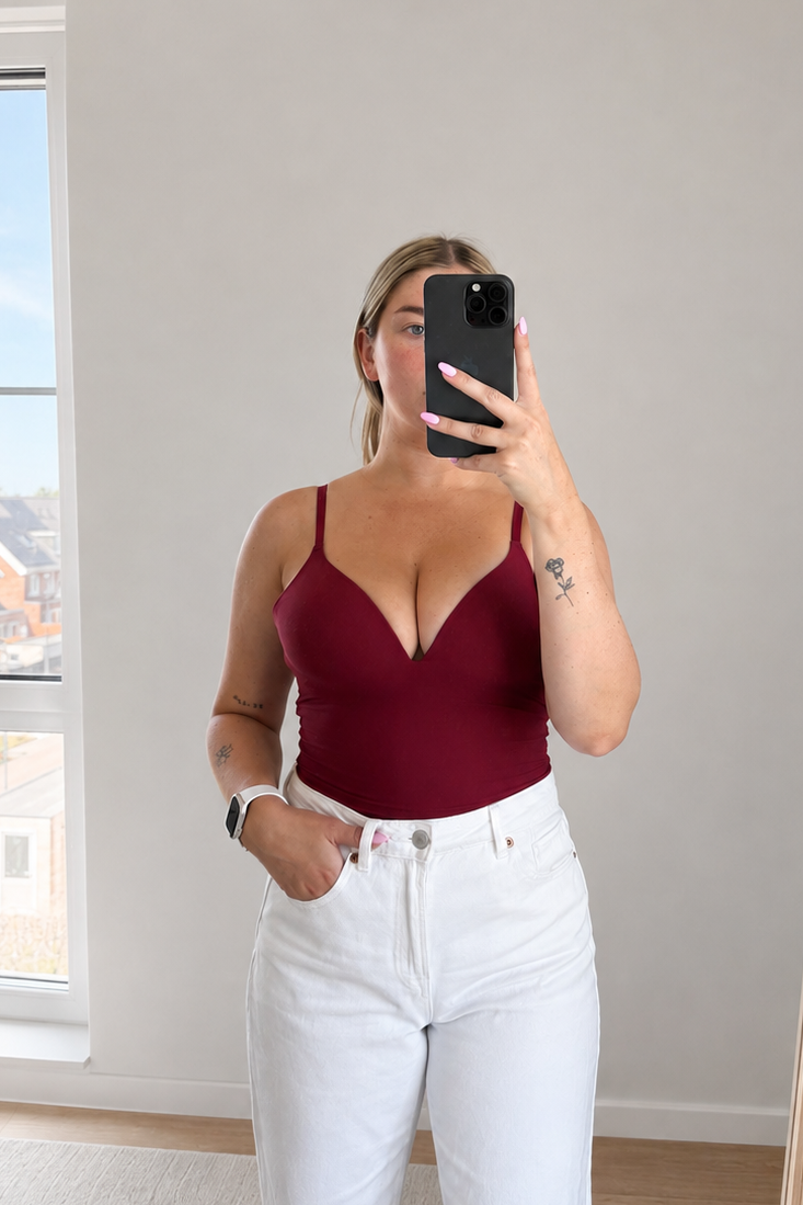 V-neck body - Bordeaux Rood