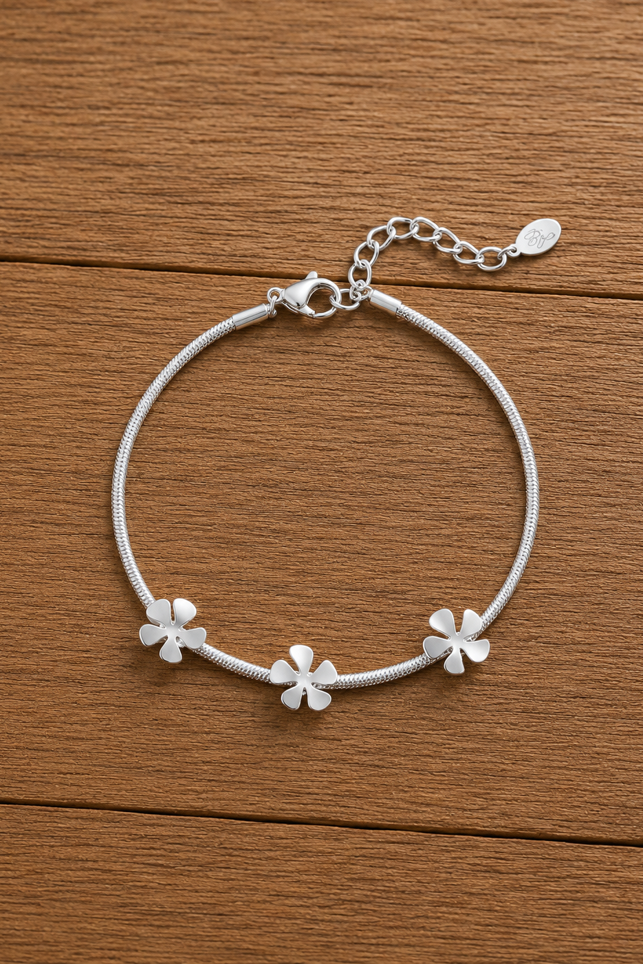 Basic Bloemetjes Armband - Zilver