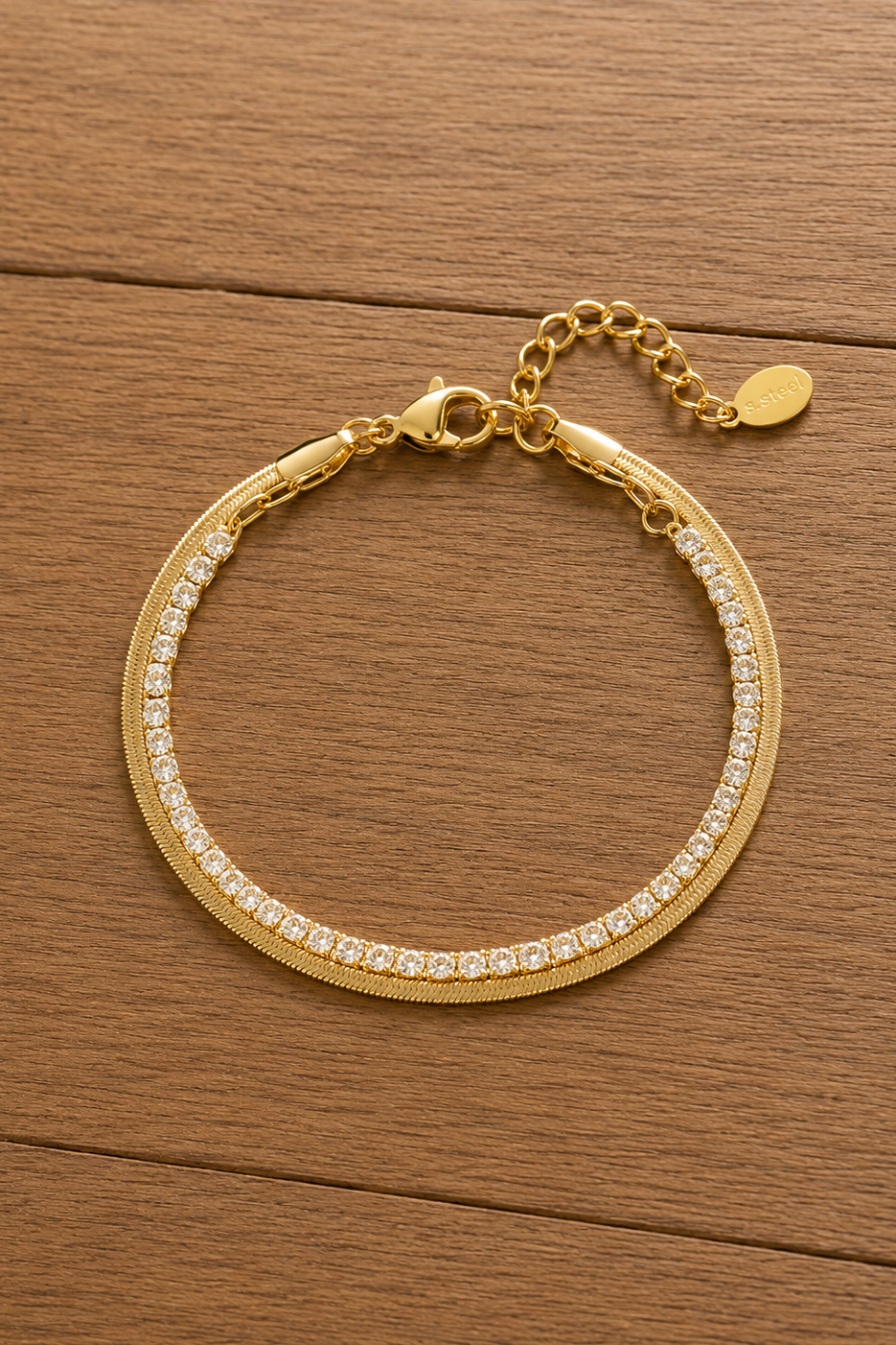 Dubbele Diamand Armband - Goud