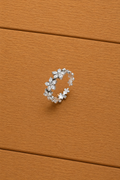 Bloemetjes en Steentjes Ring - Zilver