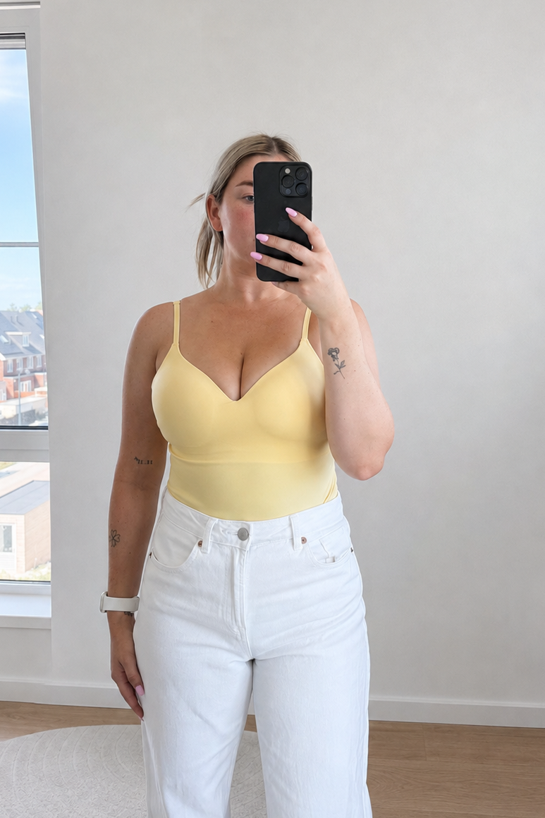 Seamless top met bh - Botergeel