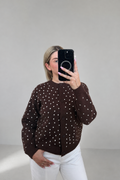 Studs en Knopen Vest - Donkerbruin