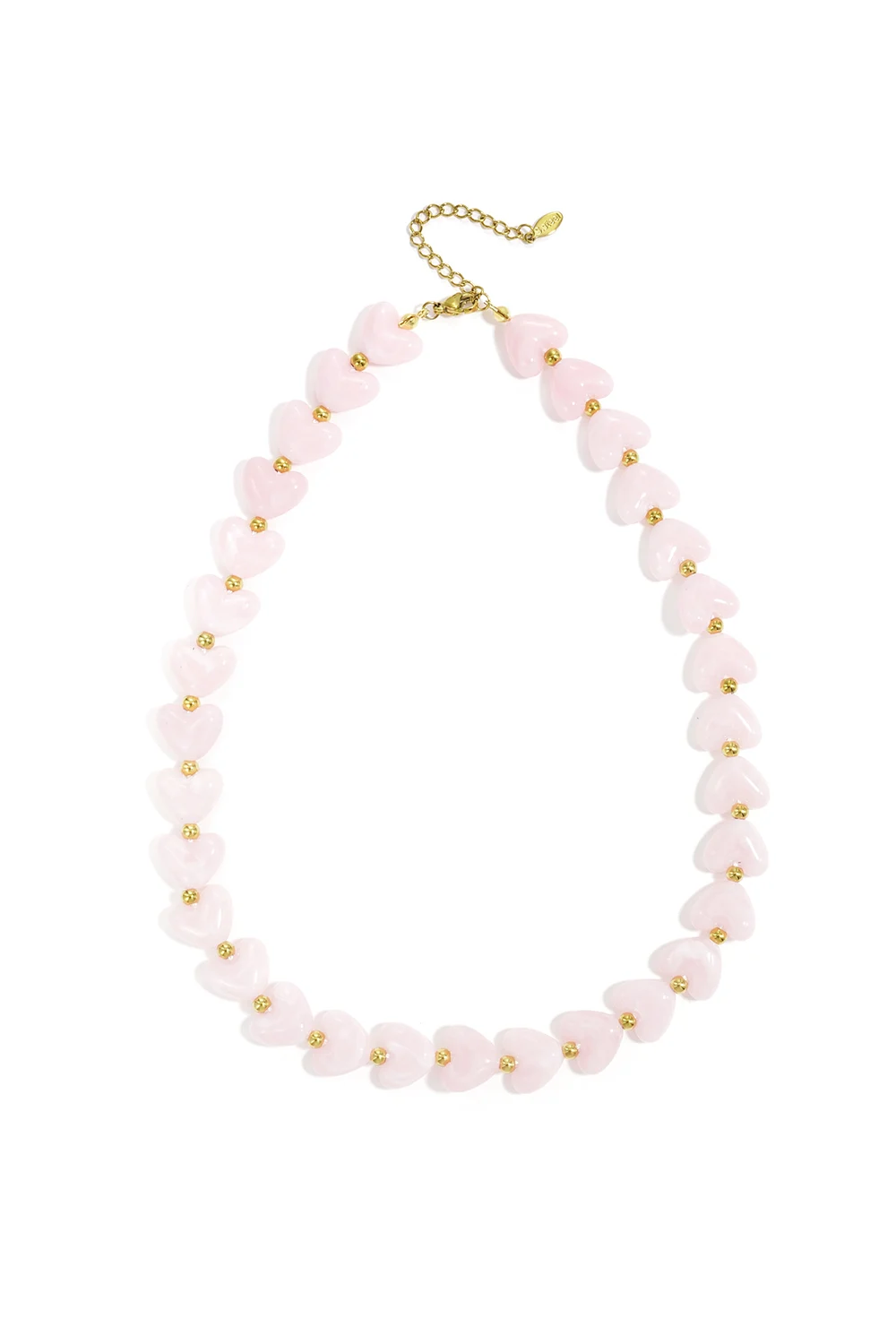 Elastieken Hartjes Kralenketting - Goud